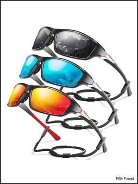 3 Pack Polarized Sports Sunglasses Wrap Around UV Protection